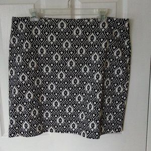 INC Stretch Patterned Mini Skirt Black/White